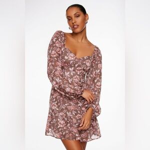 NWT Dynamite Long Sleeve Flare Mini Dress